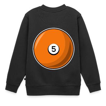 Billardkugel 5 orange Billard fünf - Kinder Premium Organic Sweatshirt - Schwarz - Hinten - AI Model Kid Female (0cm)