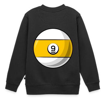 Billardkugel 9 gelb Billard neun - Kinder Premium Organic Sweatshirt - Schwarz - Hinten - AI Model Kid Female (0cm)
