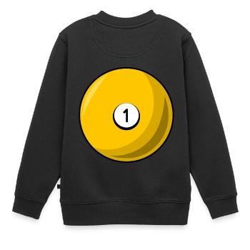 Billardkugel 1 gelb Billard eins - Kinder Premium Organic Sweatshirt - Schwarz - Hinten - AI Model Kid Female (0cm)
