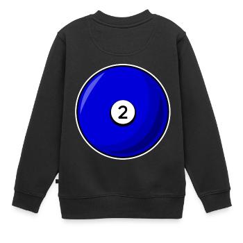 Billardkugel 2 blau Billard zwei - Kinder Premium Organic Sweatshirt - Schwarz - Hinten - AI Model Kid Female (0cm)