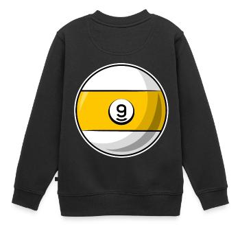 Billardkugel 9 gelbe Billard neun - Kinder Premium Organic Sweatshirt - Schwarz - Hinten - AI Model Kid Female (0cm)
