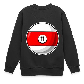 Boule de billard 11 billard rouge onze - Sweat Premium enfant bio - noir - Dos - AI Model Kid Female (0cm)
