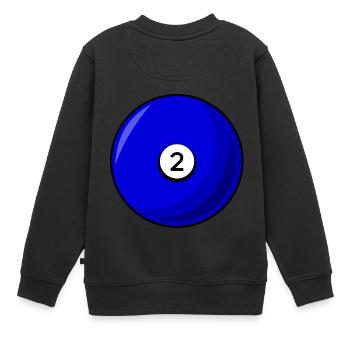 Billardkugel 2 blau Billard zwei - Kinder Premium Organic Sweatshirt - Schwarz - Hinten - AI Model Kid Female (0cm)