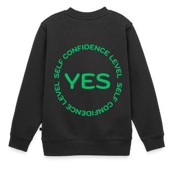 NIVEAU DE CONFIANCE EN SOI OUI vert - Sweat Premium enfant bio - noir - Dos - AI Model Kid Female (0cm)