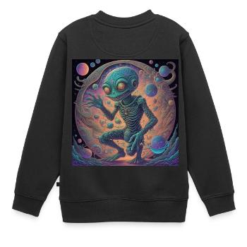 L’extraterrestre fascinant dans le cosmos coloré - Sweat Premium enfant bio - noir - Dos - AI Model Kid Female (0cm)