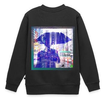 Les illusions d'optique - Sweat Premium enfant bio - noir - Dos - AI Model Kid Female (0cm)