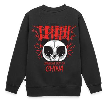 tout droit sorti de la Chine - Sweat Premium enfant bio - noir - Dos - AI Model Kid Female (0cm)