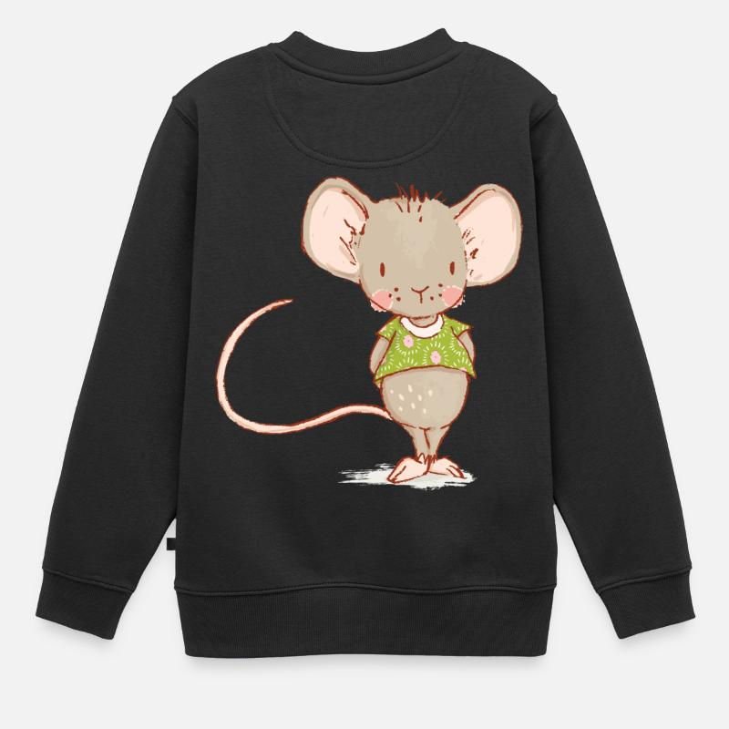 Maus - Kinder Premium Organic Sweatshirt - Schwarz