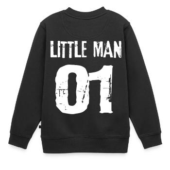 little Man - Kinder Premium Organic Sweatshirt - Schwarz - Hinten - AI Model Kid Female (0cm)