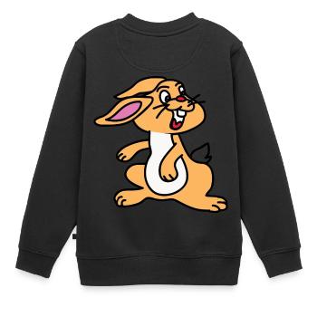 Hase Kaninchen Comic - Kinder Premium Organic Sweatshirt - Schwarz - Hinten - AI Model Kid Female (0cm)