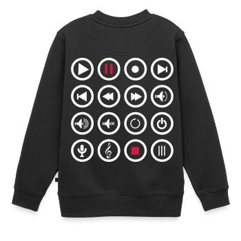 Music Play - Kinder Premium Organic Sweatshirt - Schwarz - Hinten - AI Model Kid Female (0cm)