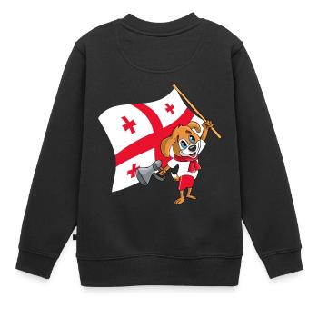 Georgia fan chien - Sweat Premium enfant bio - noir - Dos - AI Model Kid Female (0cm)