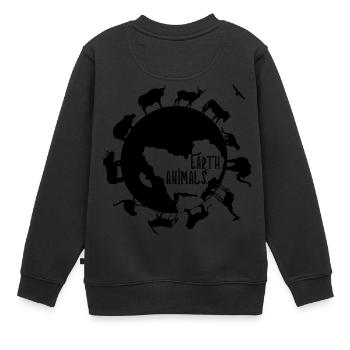 Animaux de la Terre - Notre faune - Sweat Premium enfant bio - noir - Dos - AI Model Kid Female (0cm)
