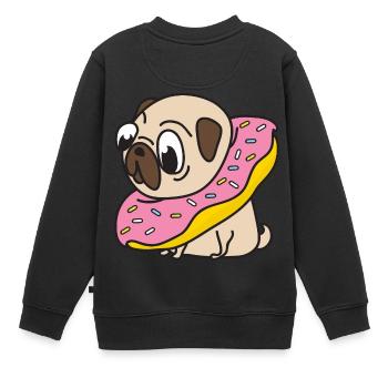 Pug Donut Dog Animaux Animaux domestiques - Sweat Premium enfant bio - noir - Dos - AI Model Kid Female (0cm)