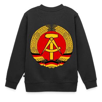 DDR Logo - Kinder Premium Organic Sweatshirt - Schwarz - Hinten - AI Model Kid Female (0cm)