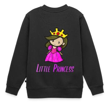 Pink Little Princess - Kinder Premium Organic Sweatshirt - Schwarz - Hinten - AI Model Kid Female (0cm)