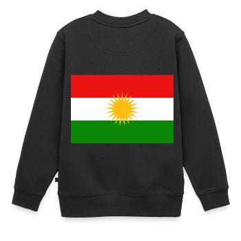 Retour du drapeau kurde - Sweat Premium enfant bio - noir - Dos - AI Model Kid Female (0cm)
