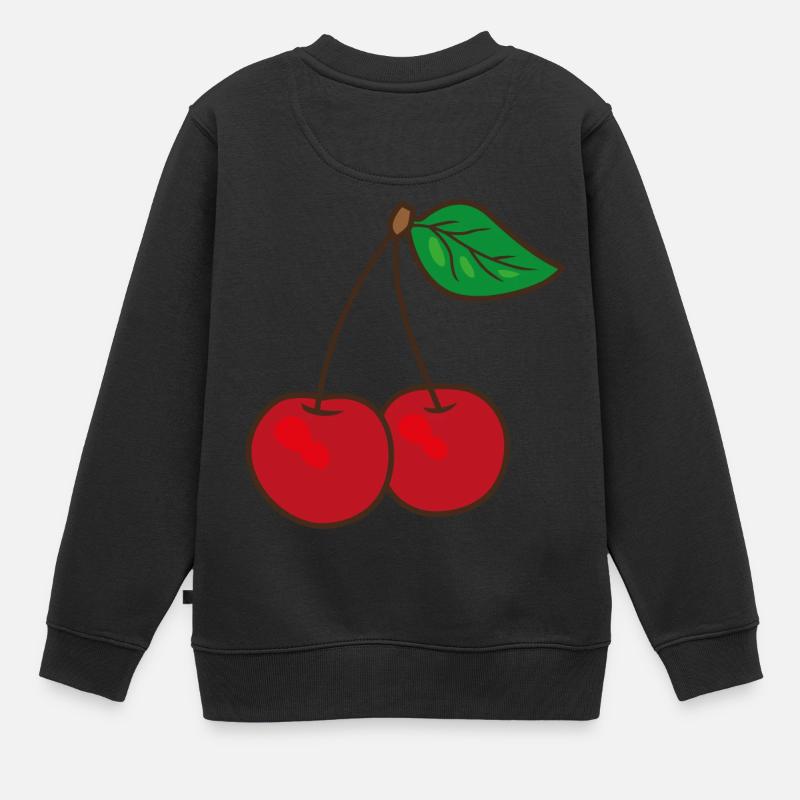 Kirsche - Kinder Premium Organic Sweatshirt - Schwarz