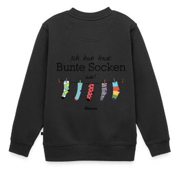 Alte Bekannte - Bunte Socken - Kinder Premium Organic Sweatshirt - Schwarz - Hinten - AI Model Kid Female (0cm)