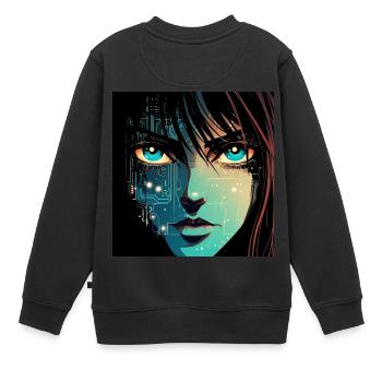 Anime Digital - Kinder Premium Organic Sweatshirt - Schwarz - Hinten - AI Model Kid Female (0cm)