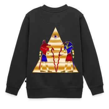 Ägyptische Götter alte Pyramide - Kinder Premium Organic Sweatshirt - Schwarz - Hinten - AI Model Kid Female (0cm)