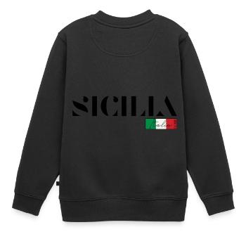 SIZILIEN SICILIA ITALIEN ITALIA URLAUB (b) - Kinder Premium Organic Sweatshirt - Schwarz - Hinten - AI Model Kid Female (0cm)