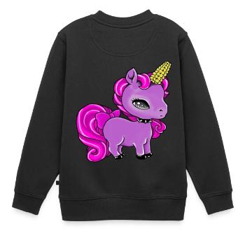 Uni (Mai) - Kinder Premium Organic Sweatshirt - Schwarz - Hinten - AI Model Kid Female (0cm)