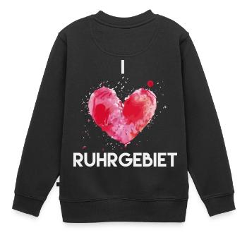 J'adore la tenue de cœur Ruhrgebiet pour les fans de mines - Sweat Premium enfant bio - noir - Dos - AI Model Kid Female (0cm)