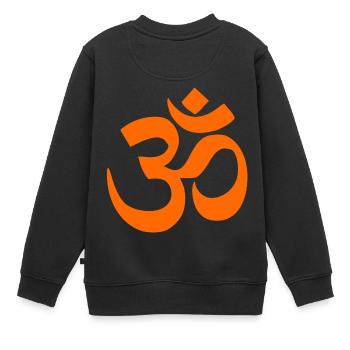 orange, om - Sweat Premium enfant bio - noir - Dos - AI Model Kid Female (0cm)