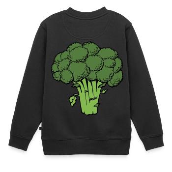 broccoli brokkoli veggie gemuese vegetables1 - Kinder Premium Organic Sweatshirt - Schwarz - Hinten - AI Model Kid Female (0cm)
