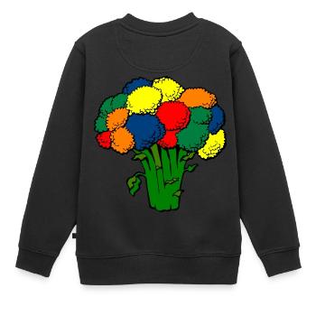 broccoli brokkoli veggie gemuese vegetables13 - Kinder Premium Organic Sweatshirt - Schwarz - Hinten - AI Model Kid Female (0cm)