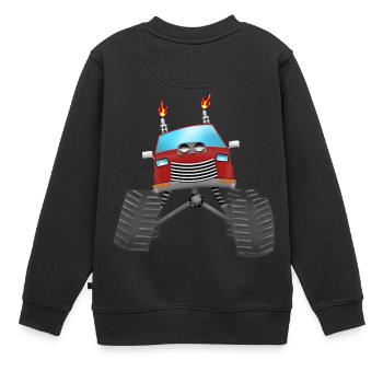 Monstertruck - Kinder Premium Organic Sweatshirt - Schwarz - Hinten - AI Model Kid Female (0cm)