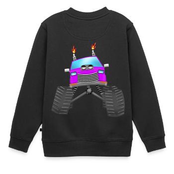 Monstertruck - Kinder Premium Organic Sweatshirt - Schwarz - Hinten - AI Model Kid Female (0cm)