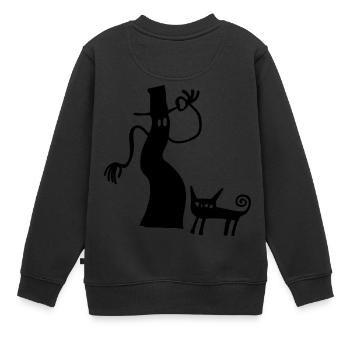Hexe Katze Halloween Geschenk gruselig Silhouette - Sweat Premium enfant bio - noir - Dos - AI Model Kid Female (0cm)