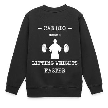Bodybuilder lourds poids d'haltères - Sweat Premium enfant bio - noir - Dos - AI Model Kid Female (0cm)