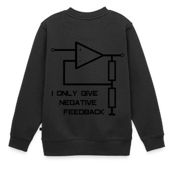 Amplificateur opérationnel Génie électrique - Sweat Premium enfant bio - noir - Dos - AI Model Kid Female (0cm)