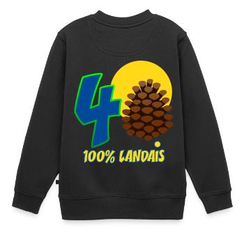 Landes - Landais - Kinder Premium Organic Sweatshirt - Schwarz - Hinten - AI Model Kid Female (0cm)