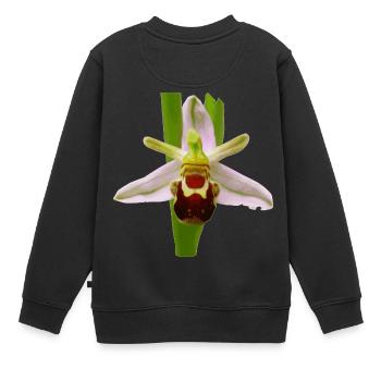 Die Bienen Ragwurz ist ein Orchideen Gewächs - Kinder Premium Organic Sweatshirt - Schwarz - Hinten - AI Model Kid Female (0cm)