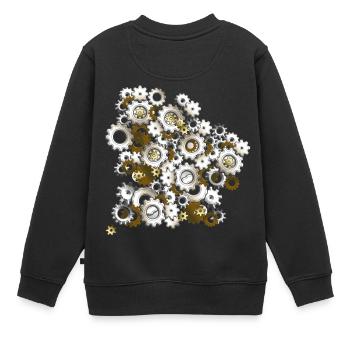 Steampunk Zahnräder - Kinder Premium Organic Sweatshirt - Schwarz - Hinten - AI Model Kid Female (0cm)