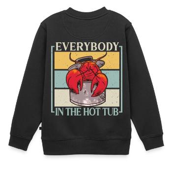 Everybody In The Hot Tub Funny Crawfish Crayfish - Kinder Premium Organic Sweatshirt - Schwarz - Hinten - AI Model Kid Female (0cm)