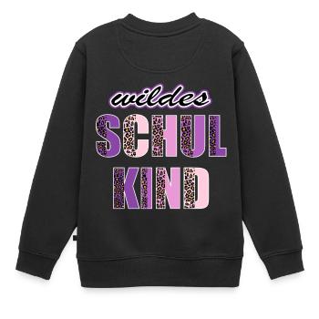 Wildes Schulkind Einschulung Leopard - Kinder Premium Organic Sweatshirt - Schwarz - Hinten - AI Model Kid Female (0cm)