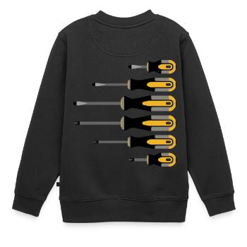 tournevis - Sweat Premium enfant bio - noir - Dos - AI Model Kid Female (0cm)