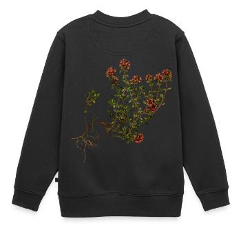 herbes thym romarin persil origan aneth - Sweat Premium enfant bio - noir - Dos - AI Model Kid Female (0cm)