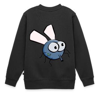 Fliege - Kinder Premium Organic Sweatshirt - Schwarz - Hinten - AI Model Kid Female (0cm)