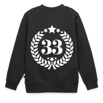 33ter numéro de bague d'anniversaire 33 ans - Sweat Premium enfant bio - noir - Dos - AI Model Kid Female (0cm)