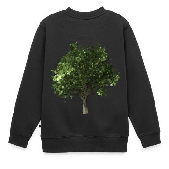 forest woods woodland wald tree baumstamm175 - Kinder Premium Organic Sweatshirt - Schwarz - Hinten - AI Model Kid Female (0cm)