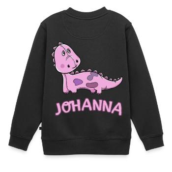enfant drôle de dinosaure Johanna Cadeau d'anniversaire - Sweat Premium enfant bio - noir - Dos - AI Model Kid Female (0cm)