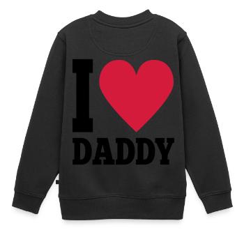 J'aime papa - Sweat Premium enfant bio - noir - Dos - AI Model Kid Female (0cm)