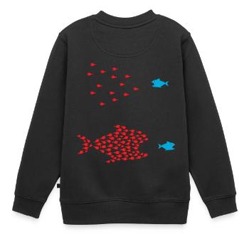 Unity is strength - Kids Premium Organic Sweatshirt - black - Back - AI Model Kid Female (0cm)
