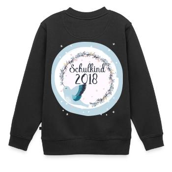 Ecolier 2018 inscriptions fille d'oiseaux - Sweat Premium enfant bio - noir - Dos - AI Model Kid Female (0cm)